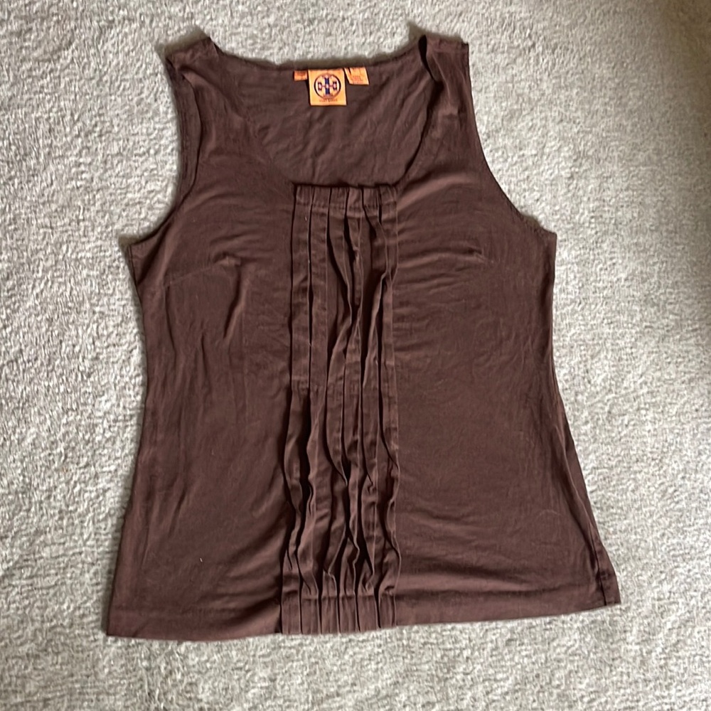 Tory Burch brown 100% cotton tank top size M